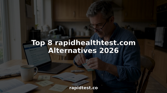 Man opening at-home health test kit at kitchen table