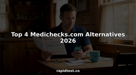 Man at kitchen table reviewing health report