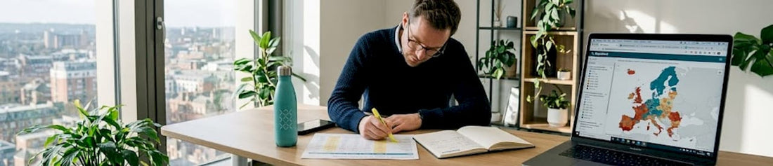 Public health expert analyzing STI data at office desk