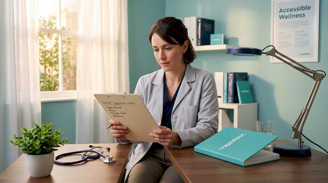 Healthcare professional reviewing patient notes