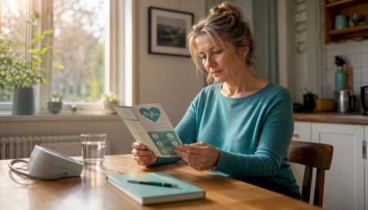 Woman reading about preventative health checks at home