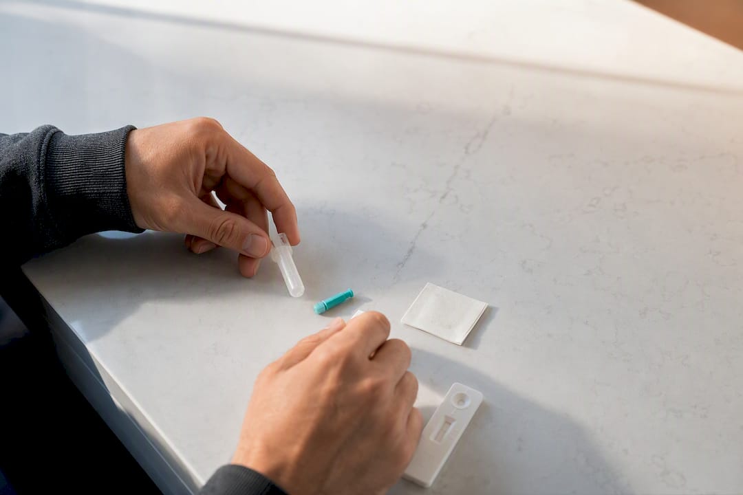 Anonymous home PSA test components arranged