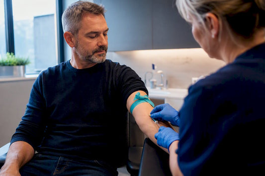 Man having blood drawn for PSA test