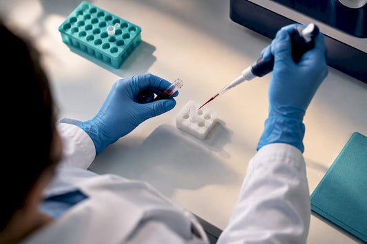 Blood sample being prepared for HIV testing