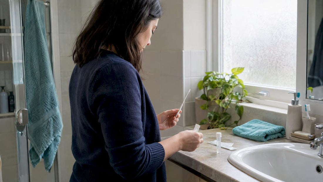 Woman preparing an at-home STI swab