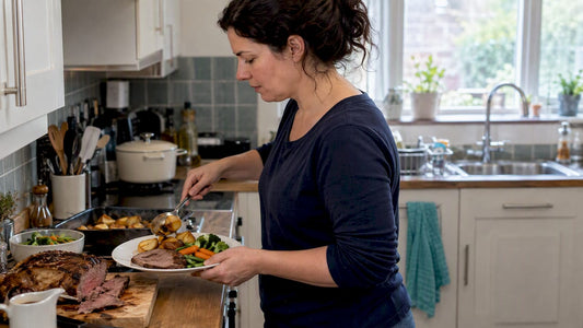 Adult preparing an ordinary meal at home