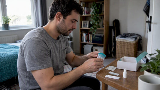 Man preparing a home sperm concentration test
