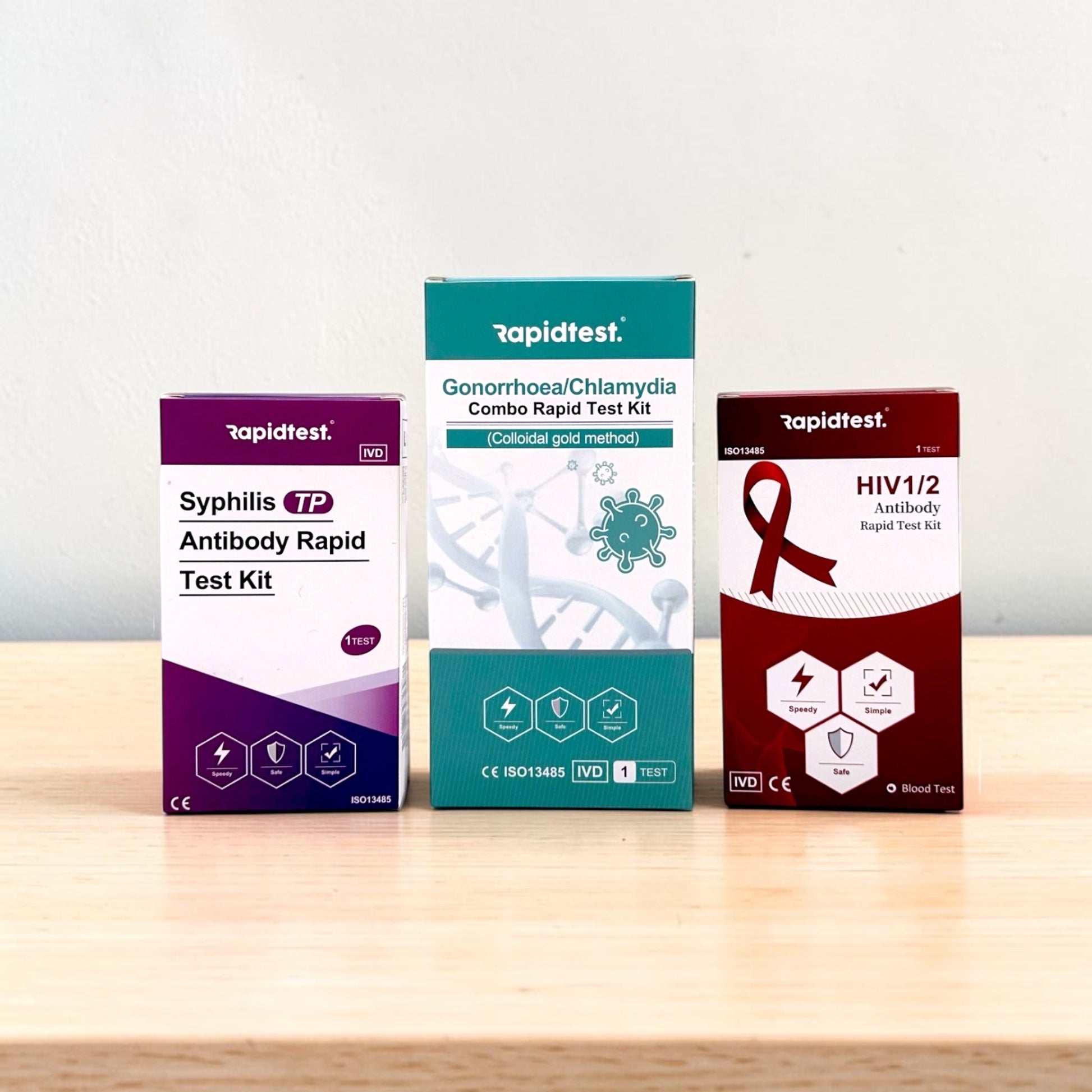 4-in-1 At Home STI & STD Rapid Test on Table - rapidtest.co