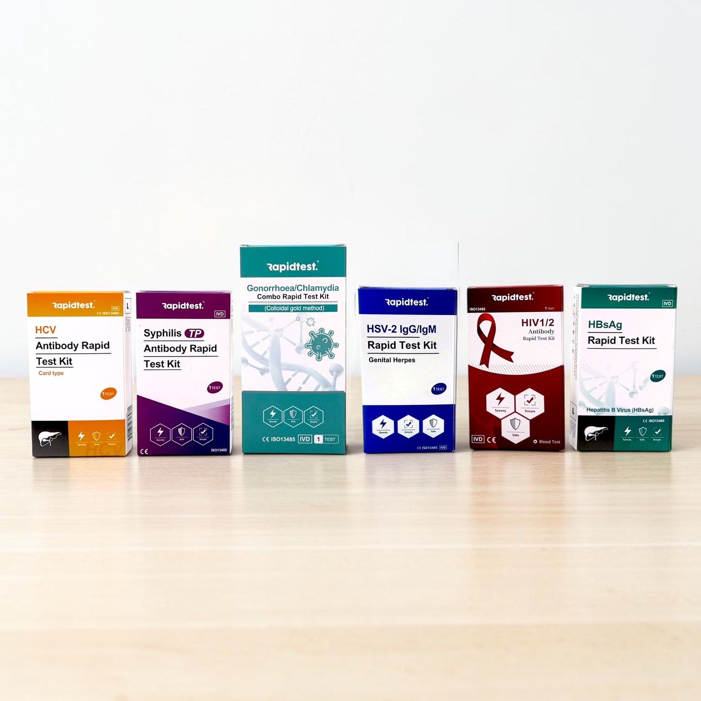 Full At-Home STI Test Bundle – Chlamydia, Gonorrhoea, Syphilis, HIV, HepB, HepC and Genital Herpes
