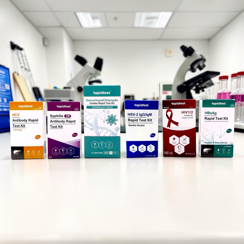 Full At-Home STI Test Bundle – Chlamydia, Gonorrhoea, Syphilis, HIV, Hep B, Hep C and Genital Herpes
