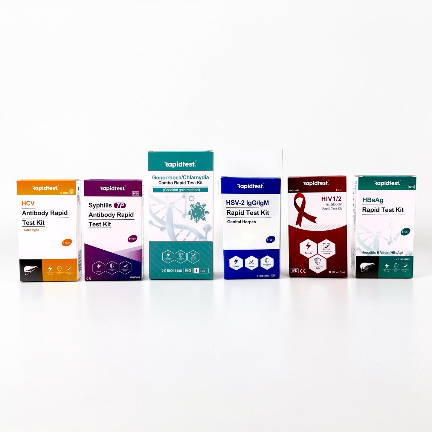Full At-Home STI Test Bundle – Chlamydia, Gonorrhoea, Syphilis, HIV, HepB, HepC and Genital Herpes