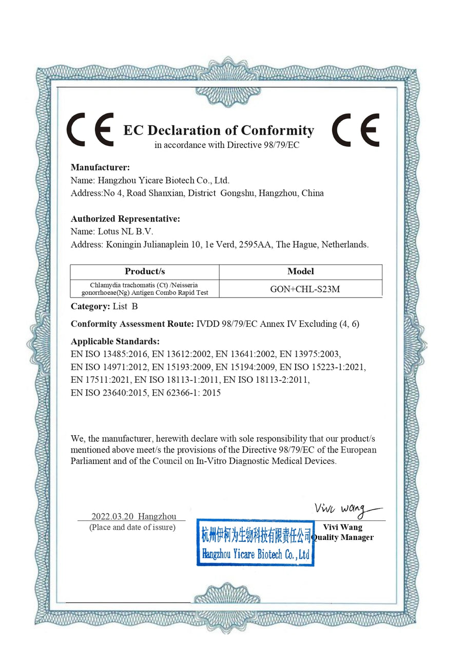 RapidTest quality certificate