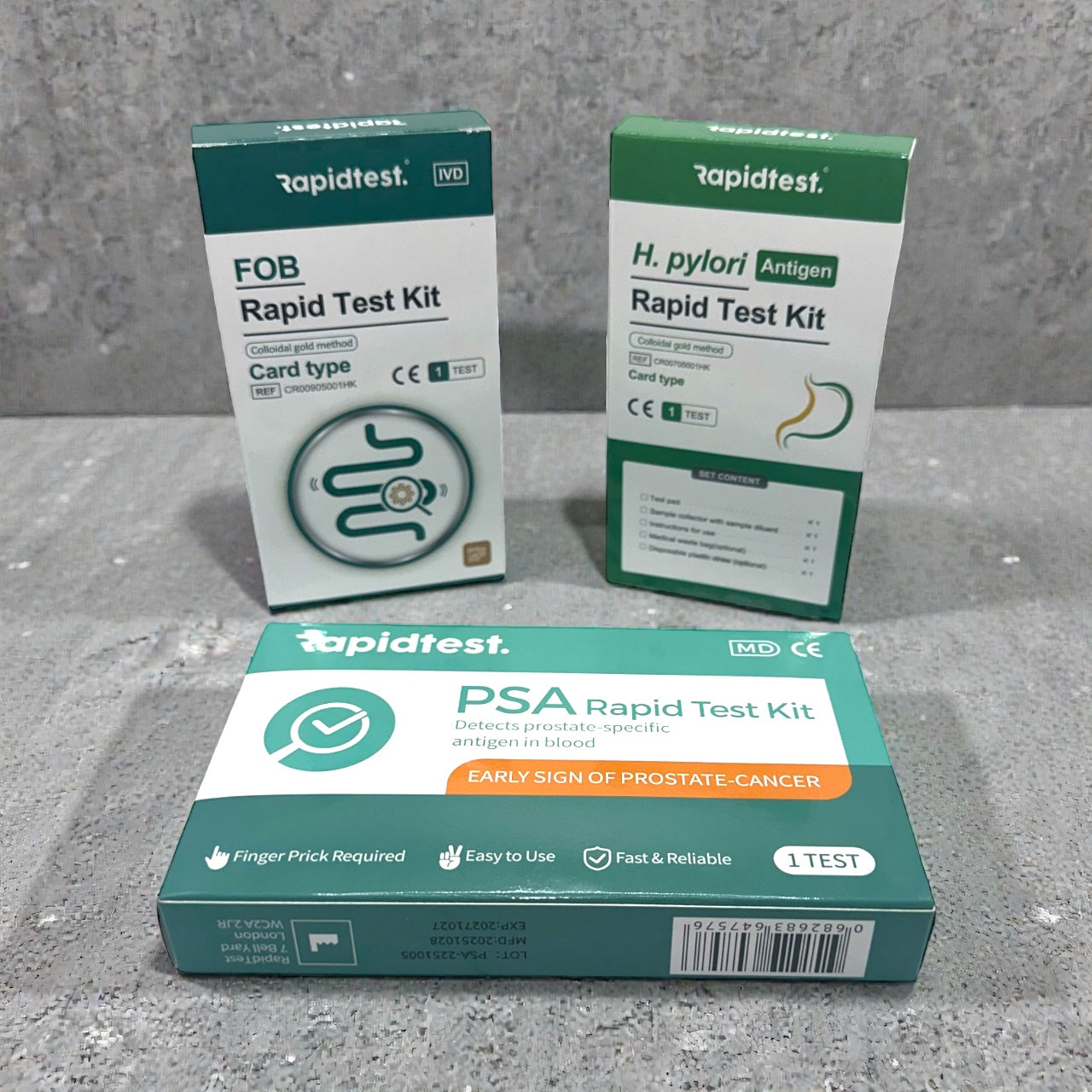 Full Men's over 35 Health MOT Bundle - Results at home in 10 Minutes for Early Prostate Cancer, Bowel Cancer Detection, Stomach Ulcers & Digestive Health. 98.79% Accurate